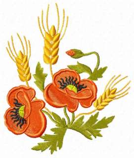 Poppies and Wheat 18 Machine embroidery designs set  