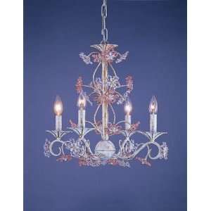  Crystorama Lighting 5444 AW 4 Light Beaded Floral 