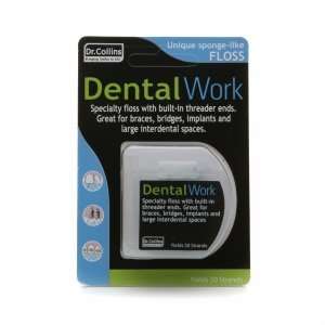   . Collins Dental Work Specialty Floss for Bridges and Implants, 50 ea