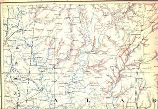 1861 65 CIVIL WAR MAP ALABAMA GEORGIA MISS.  