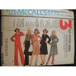   10 12 14 QUICK AND EASY MCCALLS SEWING PATTERN #5773 