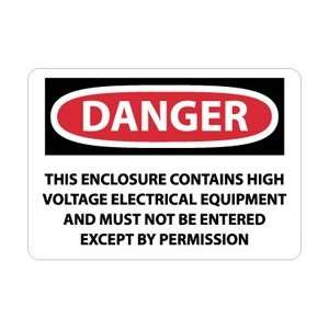  D617RB   Danger, This Enclosure Contains High Voltage Electrical 
