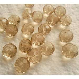   Handmade Faceted Crystal Rondelle Beads 6mmx8mm Lt Peach ~Loose Beads