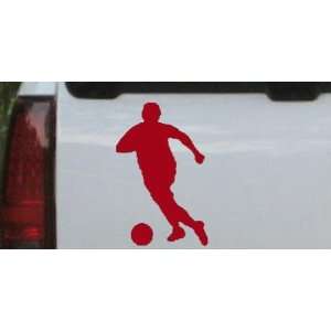 Soccer Player Sports Car Window Wall Laptop Decal Sticker    Red 22in 