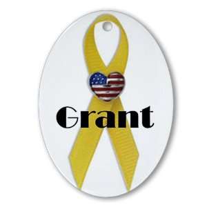  Military Backer Grant (Yellow Ribbon) Oval Ornament: Home 