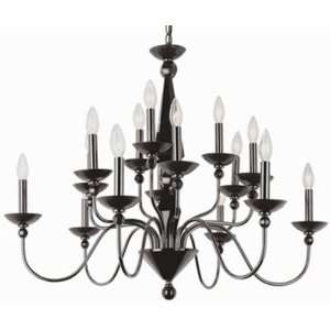  Fifteen Light Two Tier Crystal Chandelier Size H27.50 X 