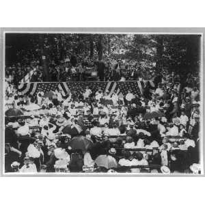  Audience,Flag draped bandstand,Forest Park,Long Island,New 