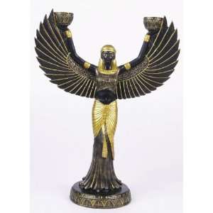   Princess Cleopatra Black and Gold Candle Holder 6477: Home & Kitchen
