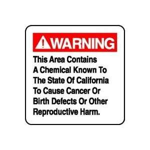   DEFECTS OR OTHER REPRODUCTIVE HARM Sign   10 x 10 .040 Aluminum