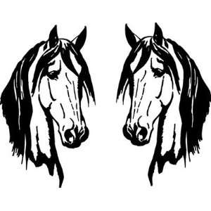 Horse Head Decals Two 19 x 11, 6yr. Outdoor Grade Car Truck Barn Made 