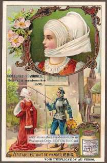 Victorian c1907 Card: 1500s German Womens Hair   Hat  