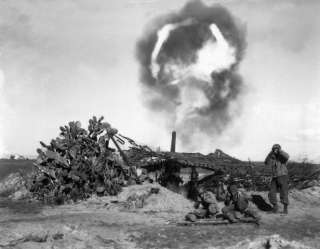 155mm Long Tom Gun Fired by American Troops WWII Photo  