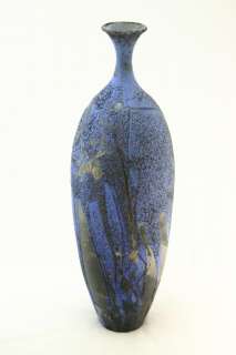   Ceramic Vessel Pottery by Ramon Camarillo Made in Hawaii Blue Velvet