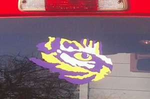 Color LSU Eye Of The Tiger Vinyl Decal Window Sticker  