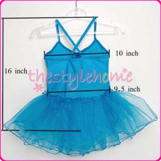 Girl Fairy Ballet Tutu Leotard Dance SKIRT SZ 4 5T Blue  