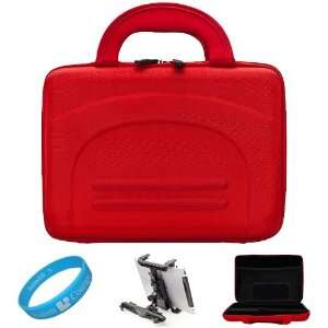 : Nylon Red Durable Cube Carrying Case for Toshiba Excite X10 Android 