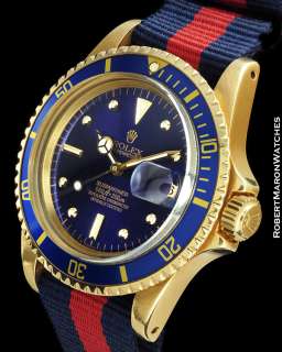 ROLEX VINTAGE SUBMARINER 1680 18K BLUE DIAL AUTOMATIC  