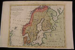 Sweden Denmark Norway 1778 Bowen full hand color  