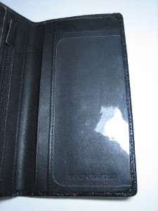CROCO Black Men Cow hide Leather CHECKBOOK Long Wallet  