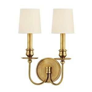 Hudson Valley Lighting 8212 AGB Cohasset   Two Light Wall Sconce, Aged 