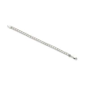  8Ó Sterling Silver 6mm Double Link Chain Charm Bracelet 