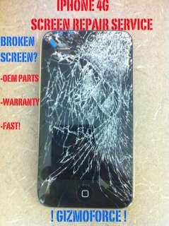 Iphone 4G 4 Cracked Broken Screen Repair Service FAST!  