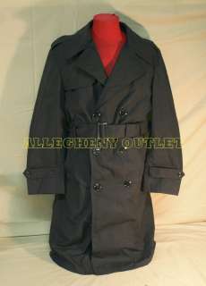 US MILITARY Black Trench Coat W/ Liner / Belt 18L NEW  