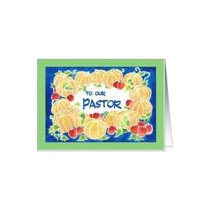  Thanksgiving Card for Pastor   Pumpkins and Apples Card 