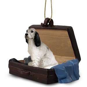 Blue Belton English Setter Traveling Companion Dog Ornament:  