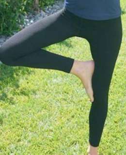 Basic Skinny stretch Long Leggings pants Yoga Gym BLACK  