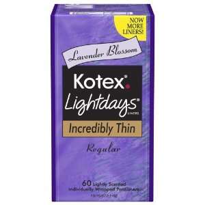  Kotex Lightdays Incredibly Thin Lavender Blossom Scented 