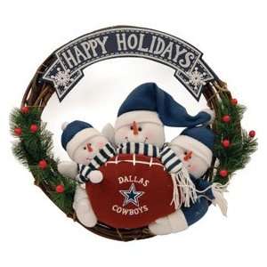  Dallas Cowboys 20 Three Snowmen Football Family Wreath 