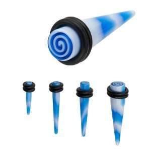  Acrylic Swirl Tapers   8g   Blue   Sold as Pairs Jewelry