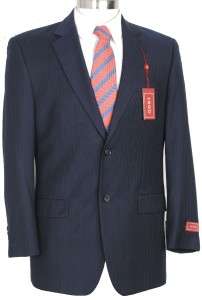 Izod 42S Mens Navy Blue Pinstriped Two Button 2pce Suit  