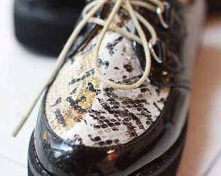   Print Vintage Flat Platform Wedge Oxfords Shoes Loafers 1k5  