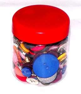 Jar of Bright mixed new Buttons OVER 200 Card Making  