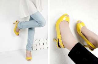 Yellow Orange PLATFORM stiletto peeptoe SLINGBACK heels  