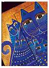   laurel burch lined writing journal blue mediterranean cats midi