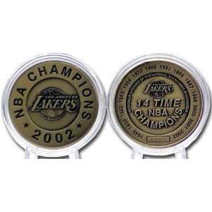  Los Angeles Lakers 2002 NBA Champions Bronze Coin Sports 