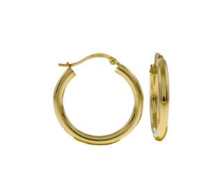   Gold Hoop Earrings 2.30 mm Thick 0.80 inches (20.3 mm) Diameter  