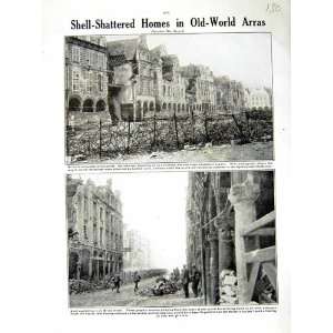   1917 WORLD WAR BUILDINGS RUINS ARRAS FRANCE SOLDIERS