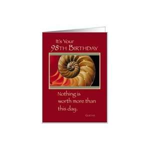  98th Birthday Red Seashell Card: Toys & Games
