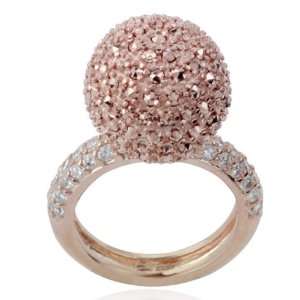   Rose Gold Over Sterling Silver Marcasite Disco Nights Ring Jewelry