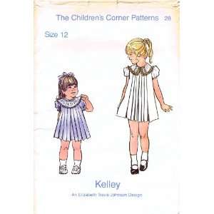  Pattern Kelley Girls Pleated Dress Size 12: Arts, Crafts & Sewing