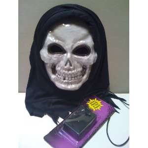  Halloween Black Hooded Lighted Skeleton Mask: Everything 