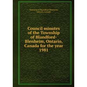   the year 1981: Ontario, Canada Township of Blandford Blenheim: Books
