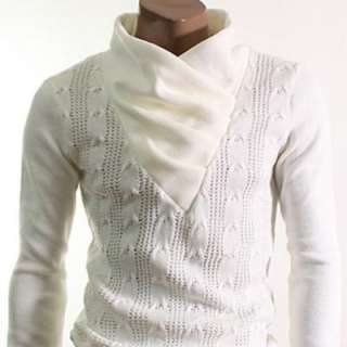 YOUSTAR Mens Shirred Neck Sweater White Size US XL  