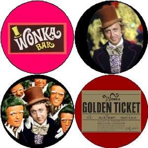   Willy Wonka Pinback 1.25 MAGNETS Charlie and the Chocolate Factory