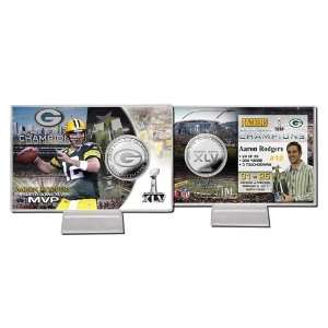  Aaron Rodgers Super Bowl 45 MVP Silver Coin Card: Sports 