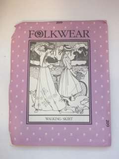 Folkwear pattern Victorian walking skirt 209 uncut 6 16  